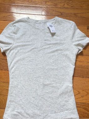 Abercrombie & Fitch Light Heather Gray Short Sleeve Bodysuit